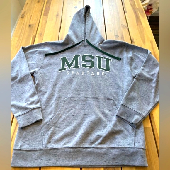 Champion Other - Champion Mens Gray Collegiate Hoodie Sweatshirt Msu Michigan State Spartans L